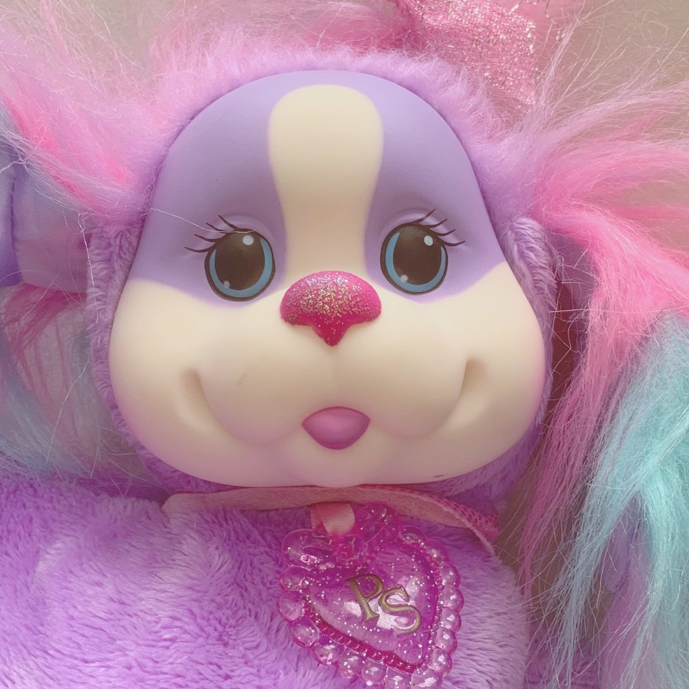 Puppy Surprise Purple Plush Purse Bag Rainbow Hair Puppy Dog 12" Plush Toy - Picture 2 of 8